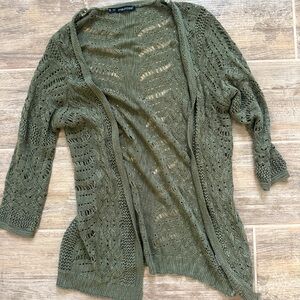 Maurices Olive Green Open-Knit Sweater